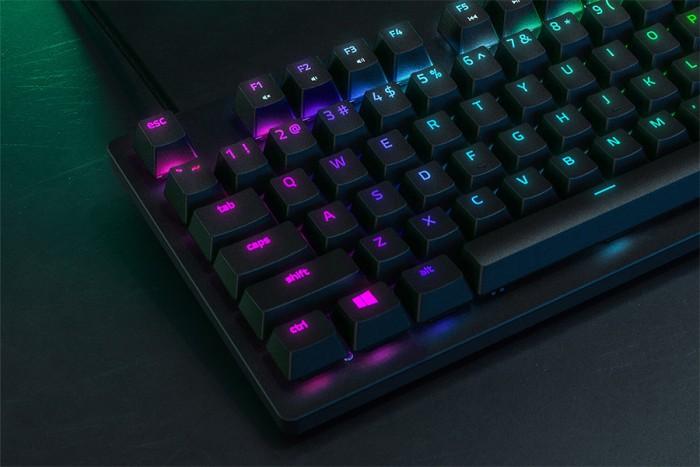 雷蛇推猎魂光蛛竞技版游戏机械键盘：TKL+光轴