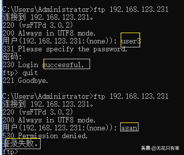 控制访问FTP（用户控制、主机控制）