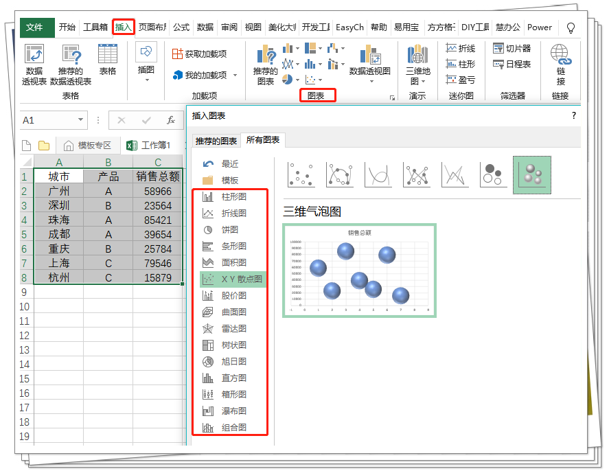 Excel图表很难做？3种方法教你快速制作出高级漂亮的图表