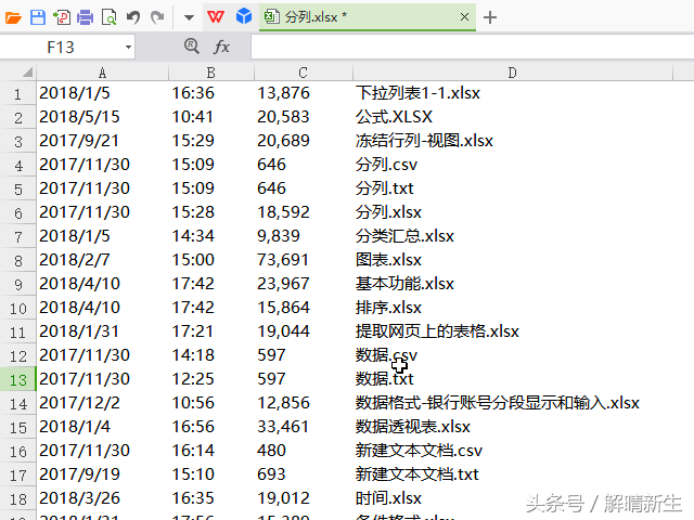 WPS Excel 入门：分列功能怎么用