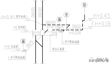 不降板同层与传统降板排水做法详图