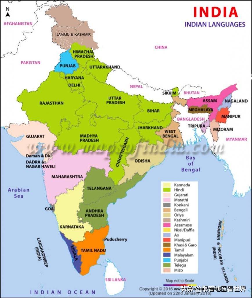 印度人为什么会讲多种语言？22种官方语言、1.9万种地方方言