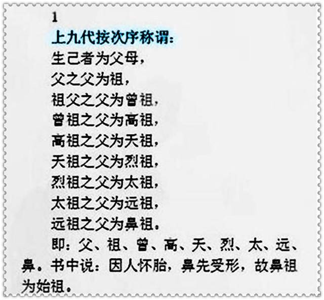 涨知识！祖宗十八代称呼大全，看看你叫得上来多少，值得收藏