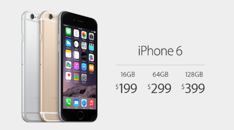 iPhone 6与iPhone 6Plus合约价格揭晓：199美元起