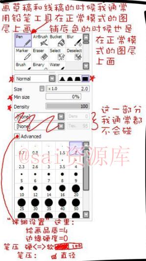 画师jecca-zn自制的SAI笔刷设置心得