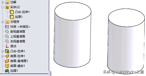 SolidWorks实体与曲面本质与异同