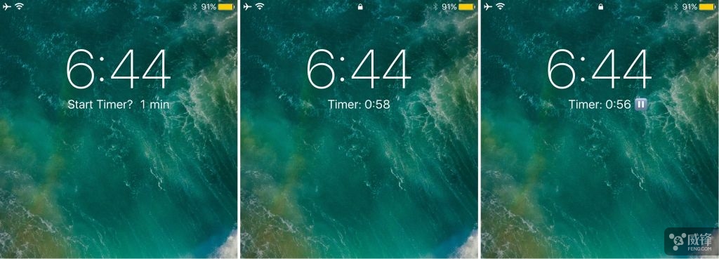 这款插件可在锁屏界面上添加秒表/计时器
