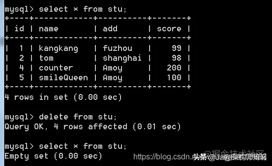 Mysql常用基础操作命令及数据操作命令一览