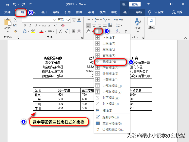 Word论文排版中的三线表是怎样设计的？只需记住3个步骤即可