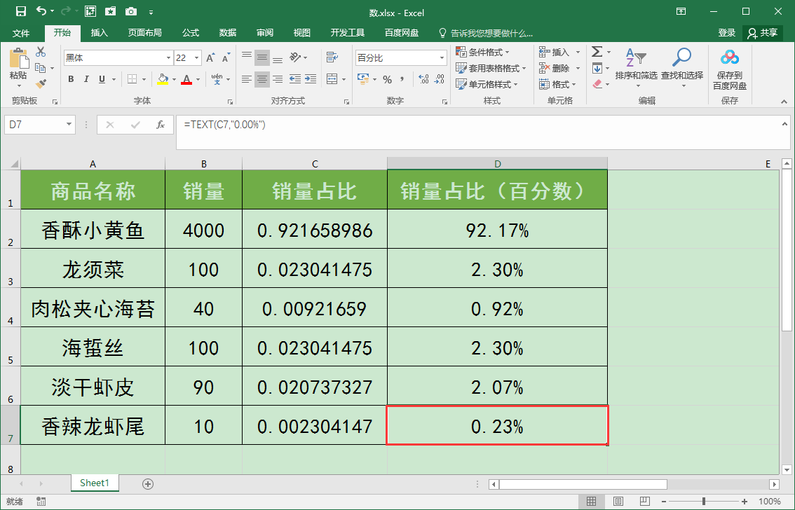 Excel办公技巧：如何利用Text函数将小数转化为百分数？