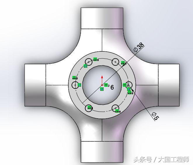 3D建模实例：用曲面画的四通管