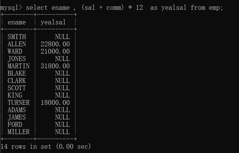 mysql 多行处理函数和单行处理函数