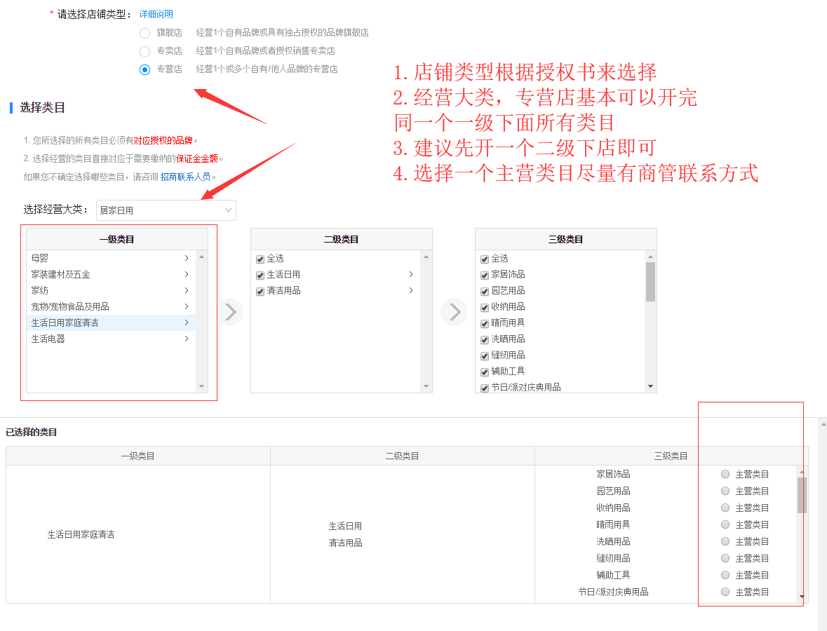 苏宁易购开店入驻教程 无货源 店群类别