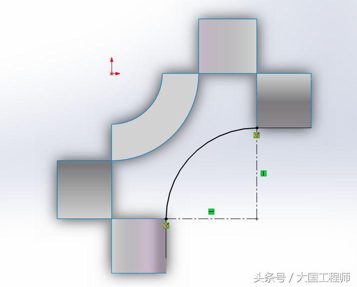 3D建模实例：用曲面画的四通管