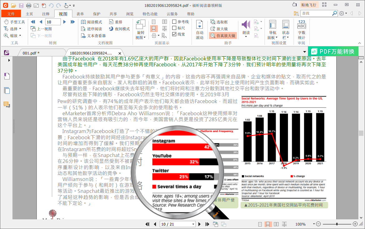 小功能解决大麻烦，福昕PDF阅读器仿真放大镜功能详解