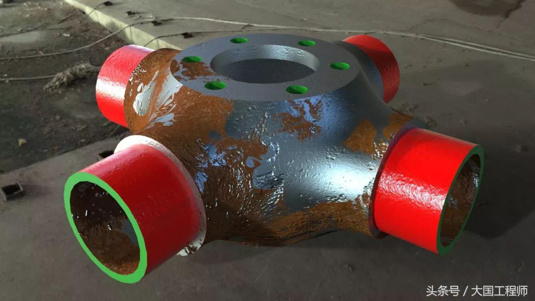 3D建模实例：用曲面画的四通管