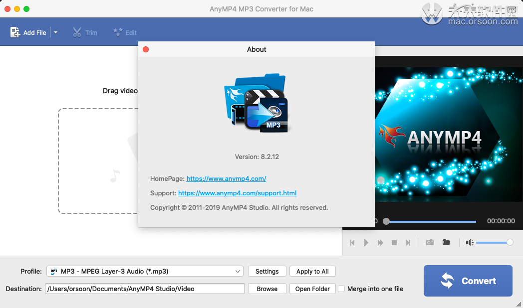 AnyMP4 MP3 Converter for Mac(mp3格式转换器)