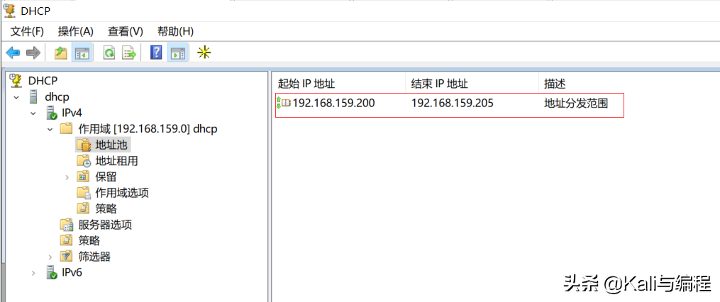 Kali与编程：Winserver 2019搭建dhcp服务器