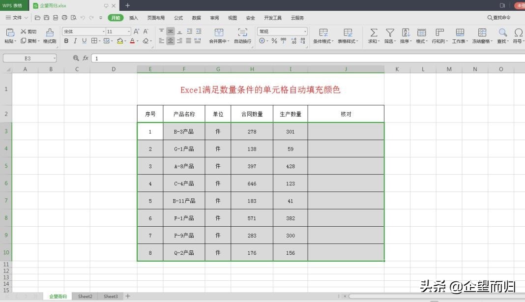 Excel技巧：满足数量条件的单元格自动填充颜色，快速辨别