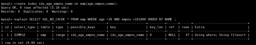 MySQL之排序分组优化索引的选择