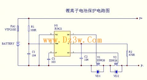 锂电池过充电、过放电、过流及短路保护电路原理及电路图