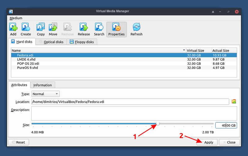 如何在 VirtualBox 中增加现有虚拟机的磁盘大小