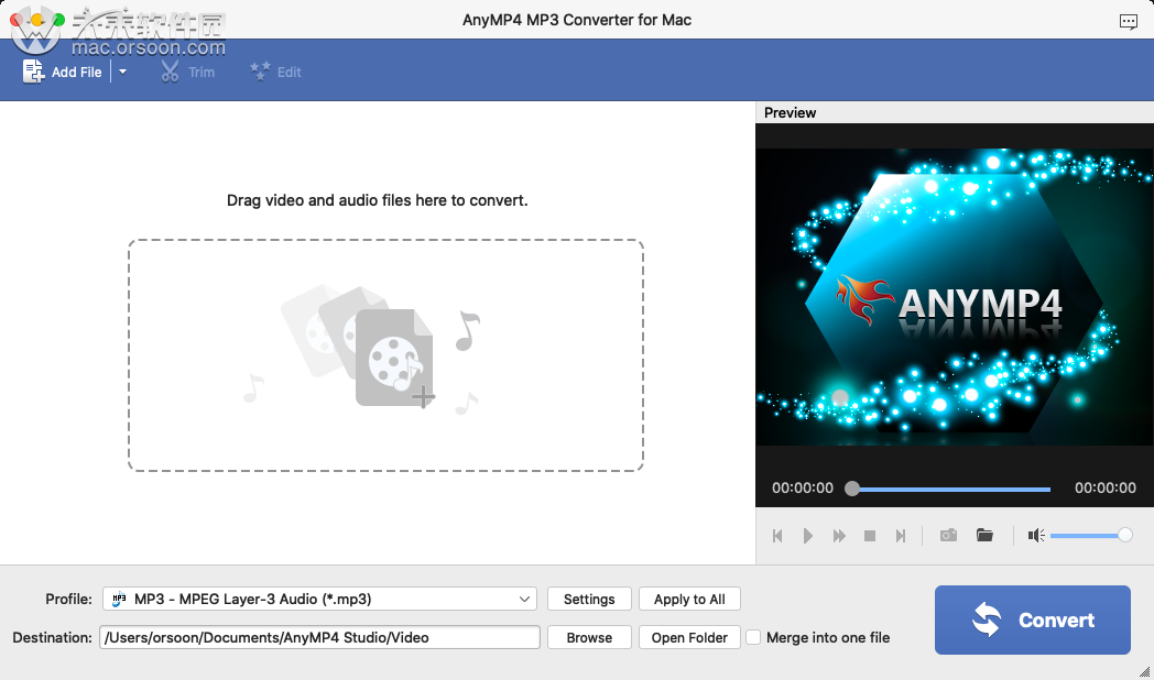 AnyMP4 MP3 Converter for Mac(mp3格式转换器)