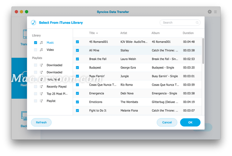 如何使用Syncios Data Transfer for Mac恢复 iTunes 备份/iCloud 数据？