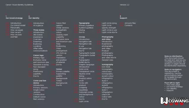 UI设计去哪里-Canon佳能品牌VI手册-CGWANG