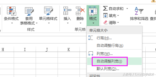 Excel快速调整行高或列宽技巧！