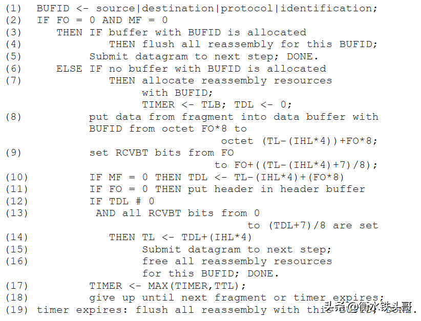 RFC791：INTERNET PROTOCOL网络协议