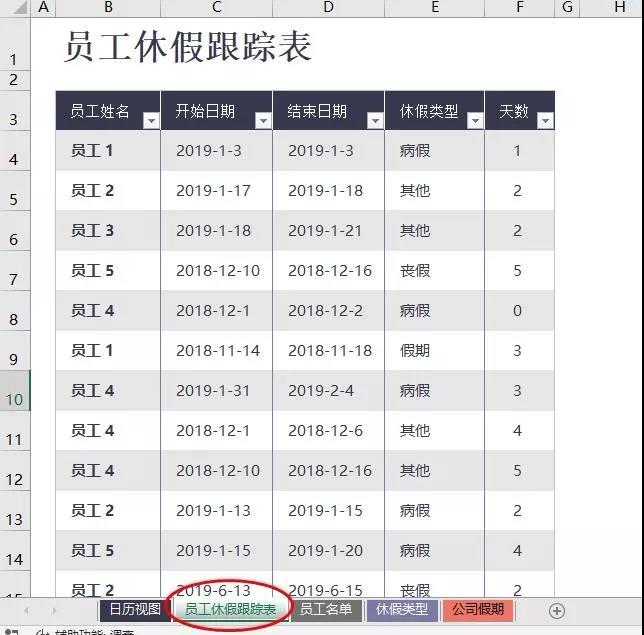 这个超帅气的员工考勤表，是怎么用Excel做出来的？