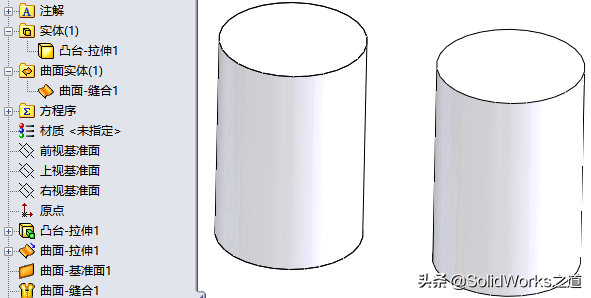 SolidWorks实体与曲面本质与异同