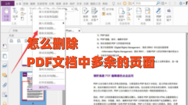 怎么删除PDF文档中多余的页面