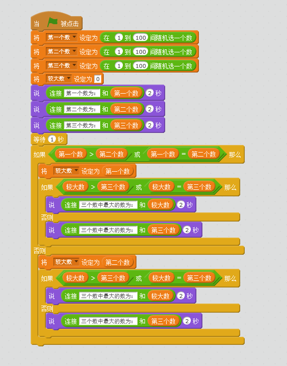 教你C语言、Python、Scratch语言比较三个数大小的方法