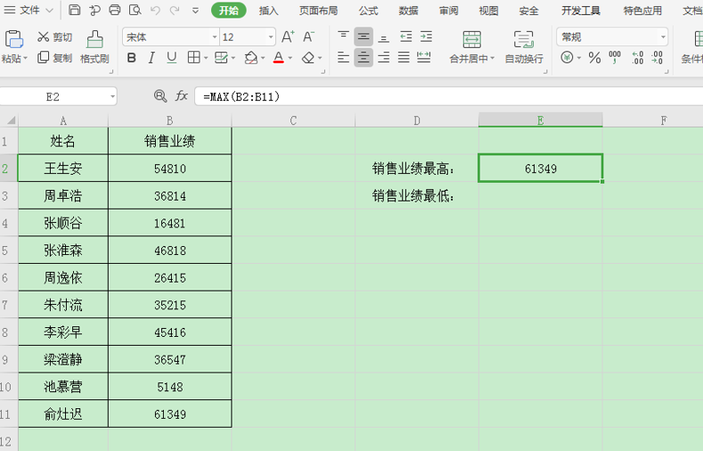 表格技巧—如何快速查找出Excel表格中的最高值和最低值