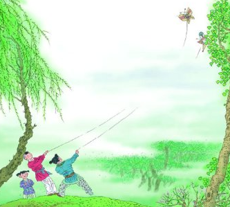 描写春天的诗配画《村居》