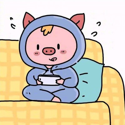 2019猪年卡通情侣头像两张一左一右 对风说故事对