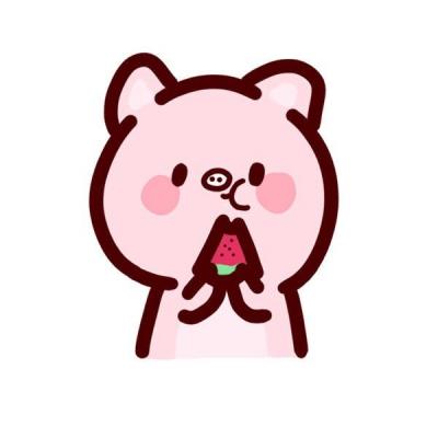 可爱卡通小猪头像情侣一人一张 他大概太高注意