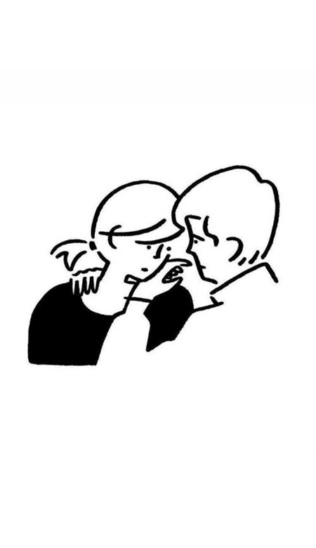 黑白简笔画情侣壁纸高清无水印 你就是我制造糖