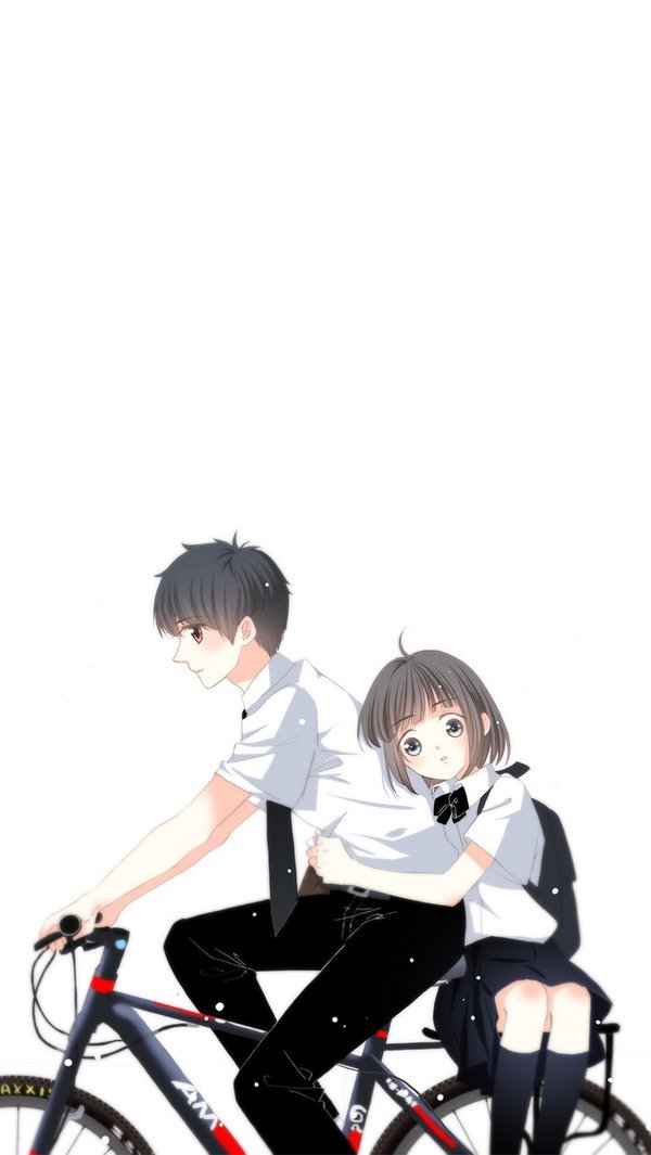 浪漫甜蜜的情侣卡通手机壁纸 两人在一起的幸福