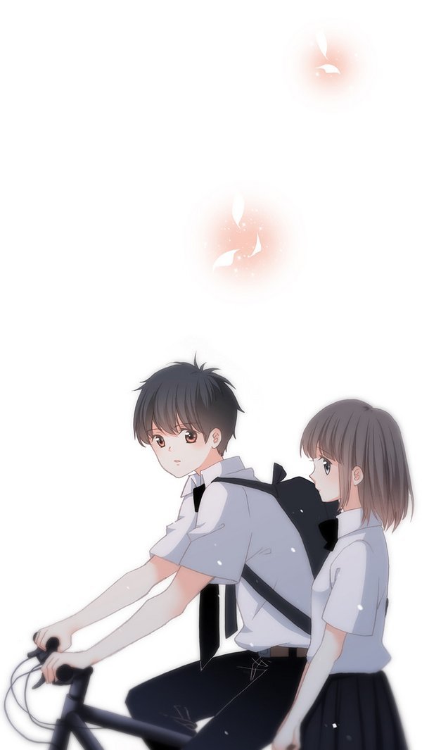 浪漫甜蜜的情侣卡通手机壁纸 两人在一起的幸福