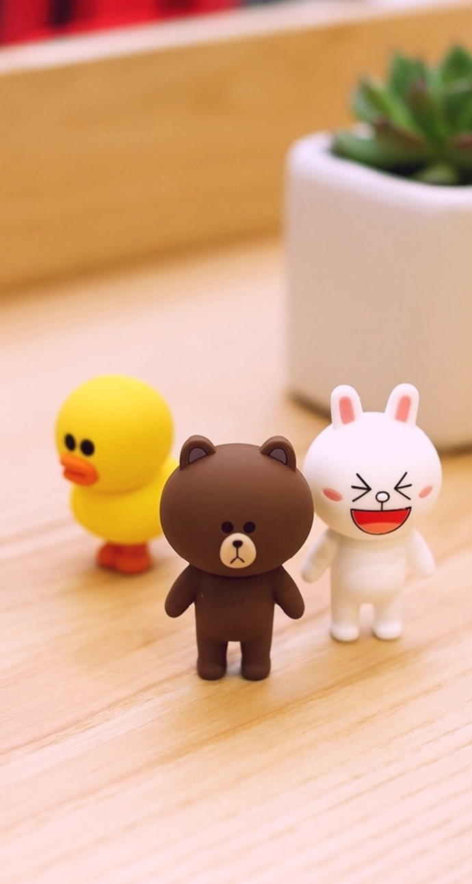 可爱的linefriends情侣手机壁纸 喜欢就要抢就是没