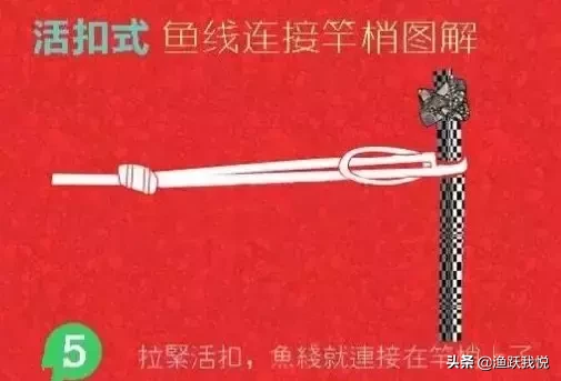 鱼线怎么绑在鱼竿上？手竿鱼线连接竿梢图解