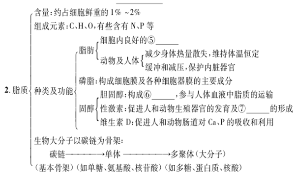 生物必修一知识框架结构图 高中生物知识点总结