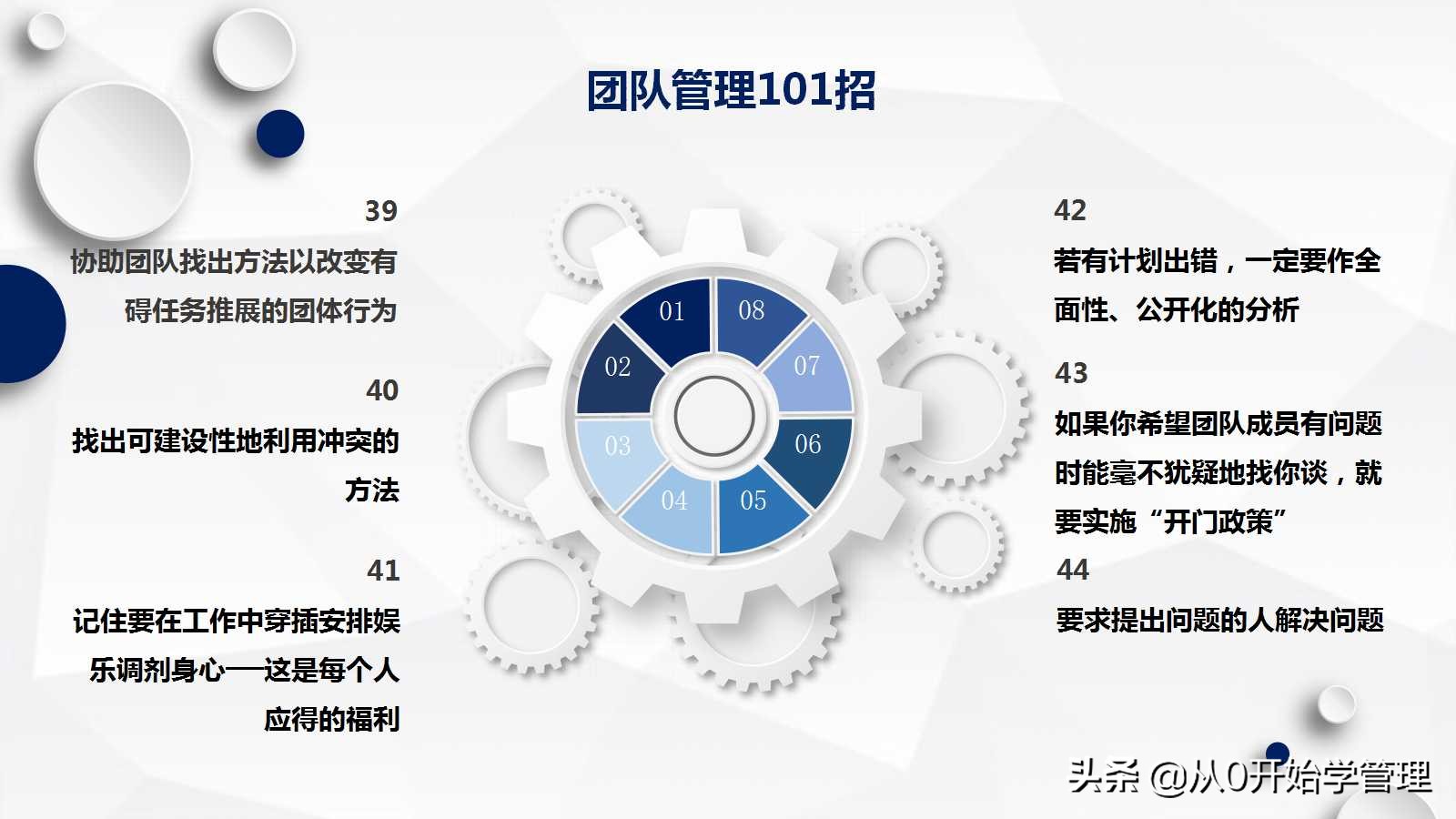 管理高手十年经验总结出：团队管理101招PPT（完整版）