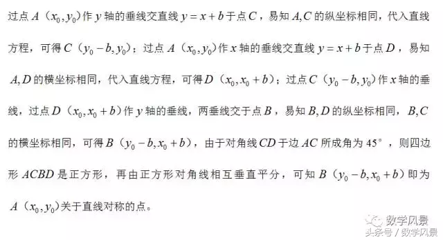 一类点关于直线对称的秒杀法——几何法