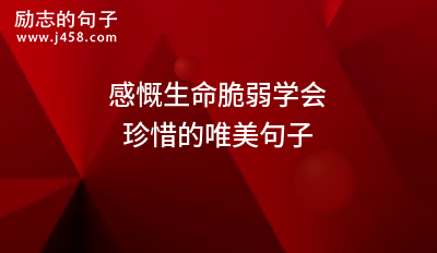 2021感慨生命脆弱学会珍惜的唯美句子
