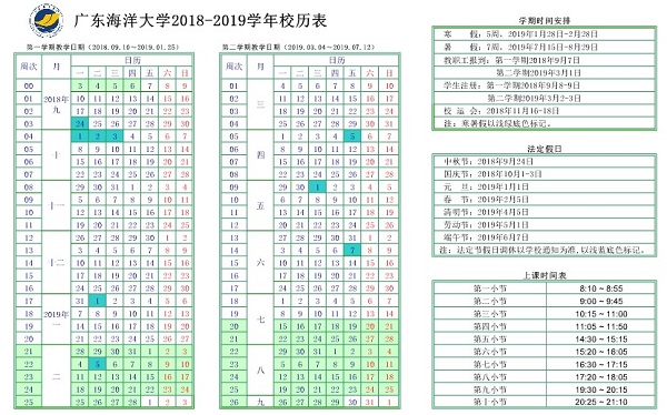 2019广东海洋大学什么放暑假