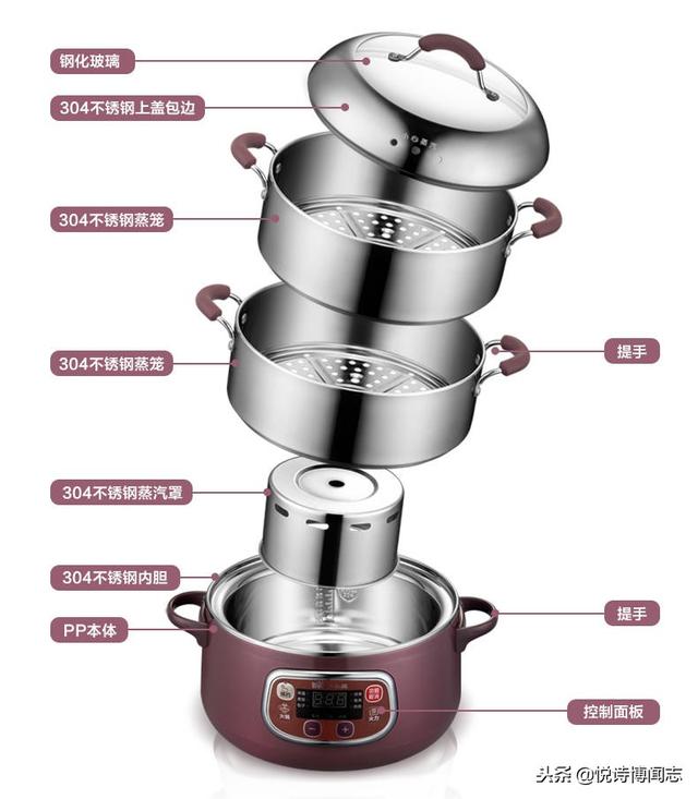 小熊多功能大容量电蒸锅